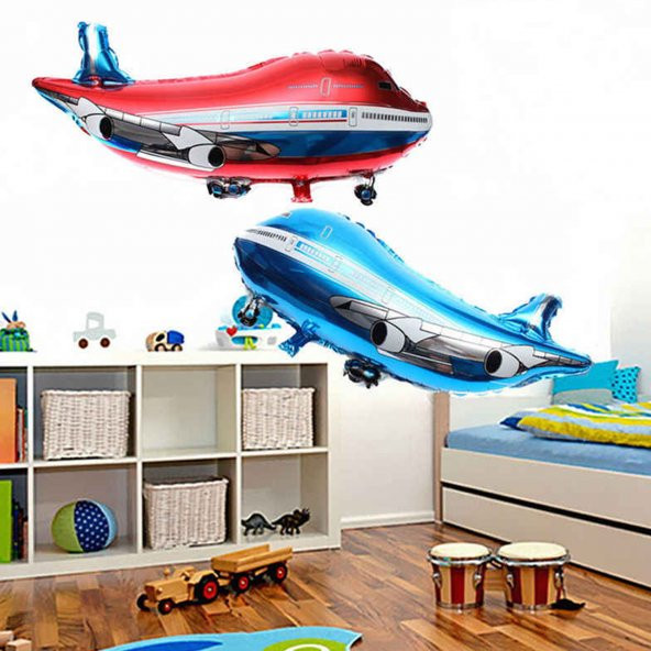 Uçak Folyo Balon Uçak Şeklinde Uçan Folyo Balon 80X33 CM - 7
