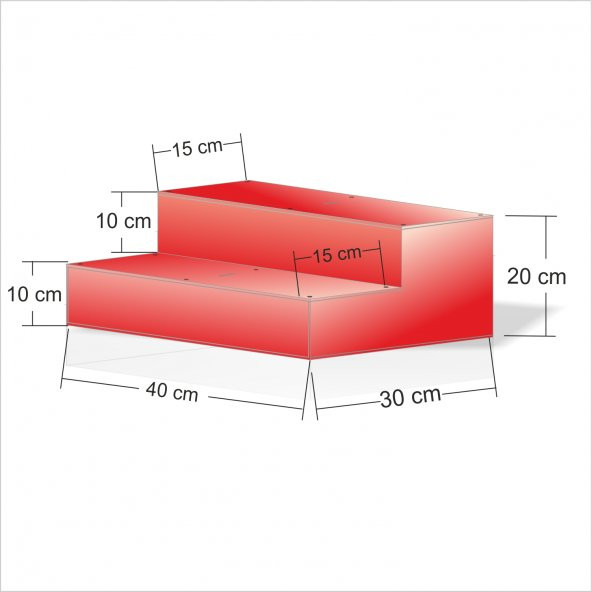 Kırmızı Kitaplık Banyo Wc Kütüphane Vitrin Önü Merdiveni Basamak - 2