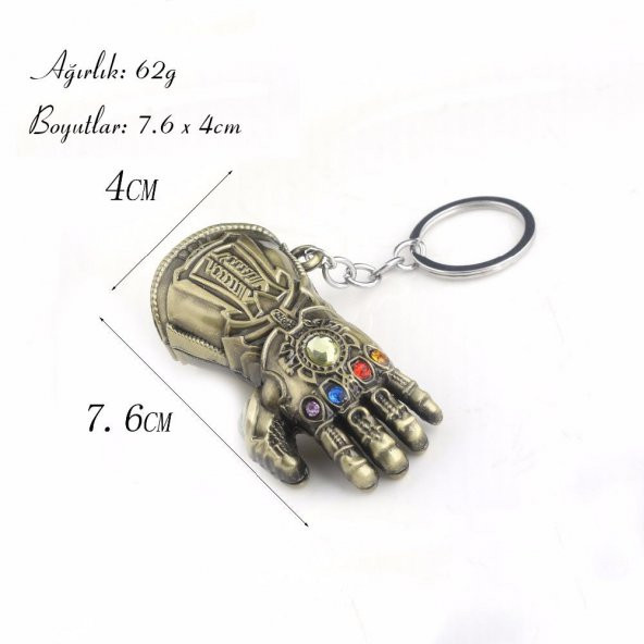 Avengers End Game Infinity War Thanos Sonsuzluk Eldiveni Gümüş Renk Anahtarlık Yüksek Kalite Büyük Boy - 3