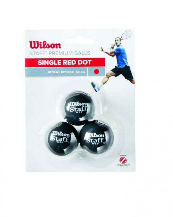 Wilson Squash Topu Staff 3 BALL RED DOT WRT618200