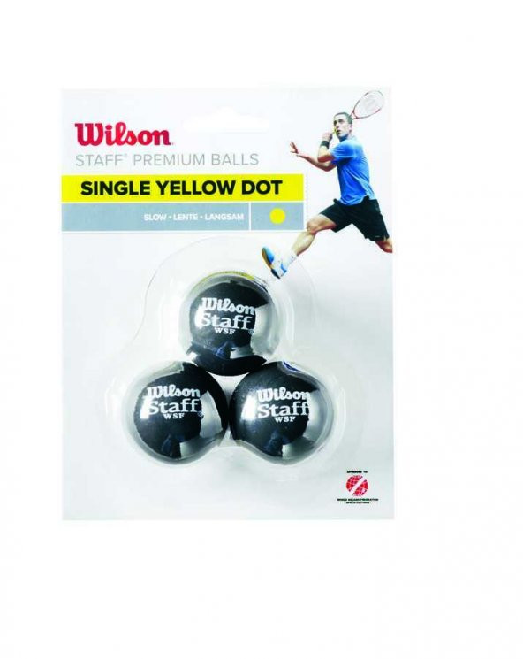 Wilson Squash Topu Staff 3 Yel Dot WRT618300