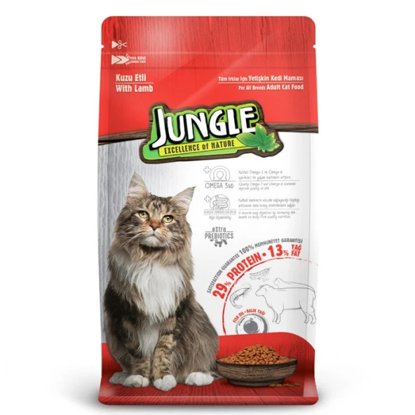 Jungle 15 kg Yetişkin Kedi Maması Kuzulu - 3