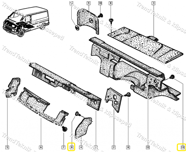 RENAULT Dacia çamurluk DAVLUMBAZ HALI Klips 7703081054 HSK0010 - 7