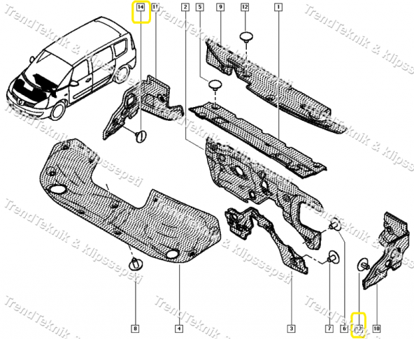 RENAULT Dacia çamurluk DAVLUMBAZ HALI Klips 7703081054 HSK0010 - 9