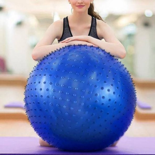 Xolo Dikenli Yoga Pilates Topu 65cm Çevre Dostu Vinil Pompa Rehabilitasyon Topu Pilates Yoga Otizm