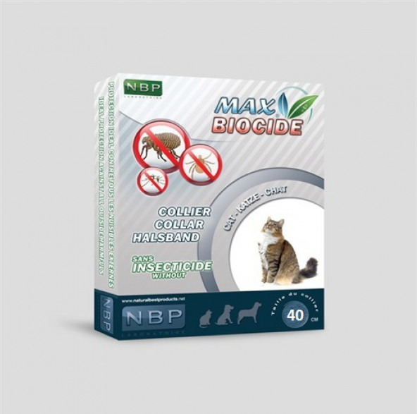 Max Biocide Kediler İçin Bitkisel Dış Parazit Tasması 40 cm