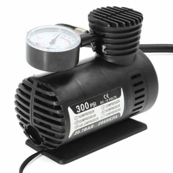 Araba Oto Araç Lastik Şişirme Pompası Hava Kompresörü 300psi 12v Volt Şişirici Kompresör Pompa Seti - 3