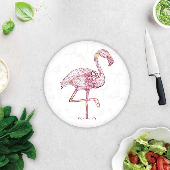 DECORITA - Flamingo Desen - Cam Kesme Tahtası - 4