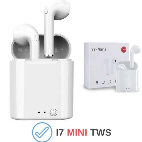 i7 TWS Mini Bluetooth 5.0 Kablosuz Kulaklık Apple İphone Samsung iOS Android Uyumlu
