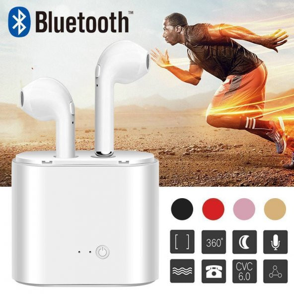 i7 TWS Mini Bluetooth 5.0 Kablosuz Kulaklık Apple İphone Samsung iOS Android Uyumlu - 7