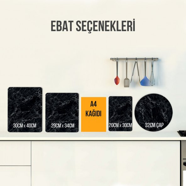 DECORITA Cam Kesme Tahtası - Karakalem Desenli - 5