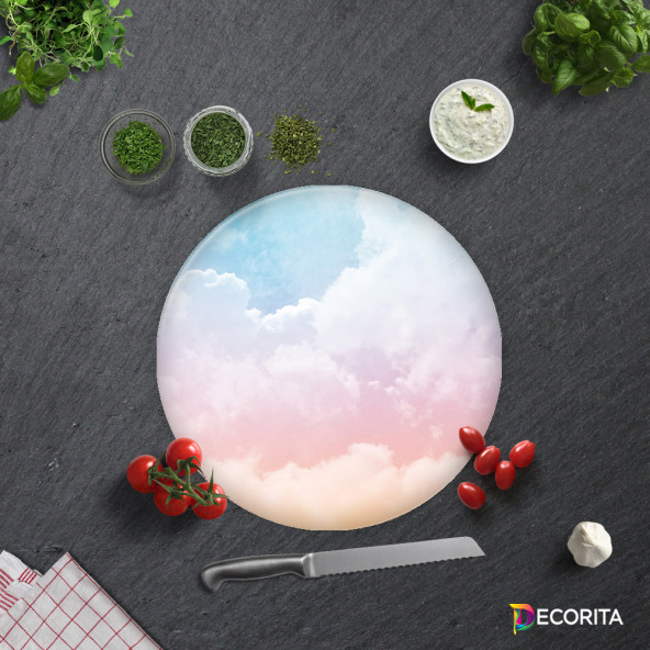 DECORITA Cam Kesme Tahtası - Renkli Bulutlar - 4