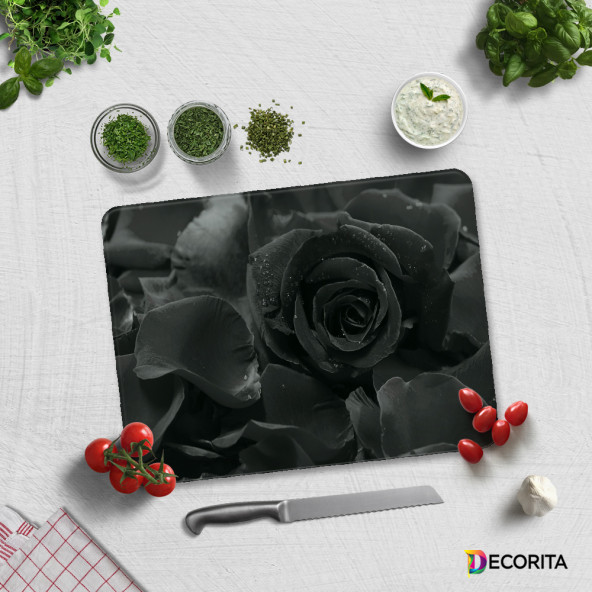 DECORITA Cam Kesme Tahtası- Karagül Desen - 3