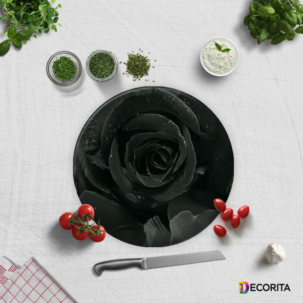 DECORITA Cam Kesme Tahtası- Karagül Desen - 4