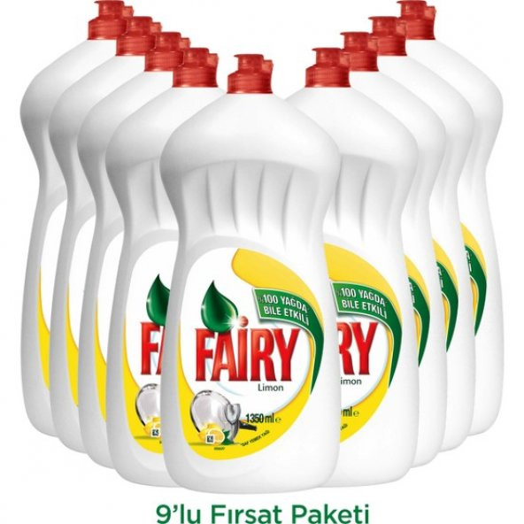 Fairy Sıvı Bulaşık Deterjanı Limon Fırsat Paketi 9 x 1350 ml