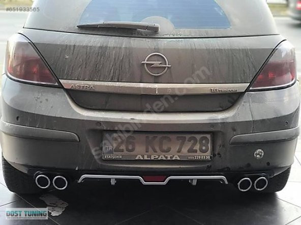 Opel Astra H Uyumlu Arka Tampon Eki Difüzör Bodykit