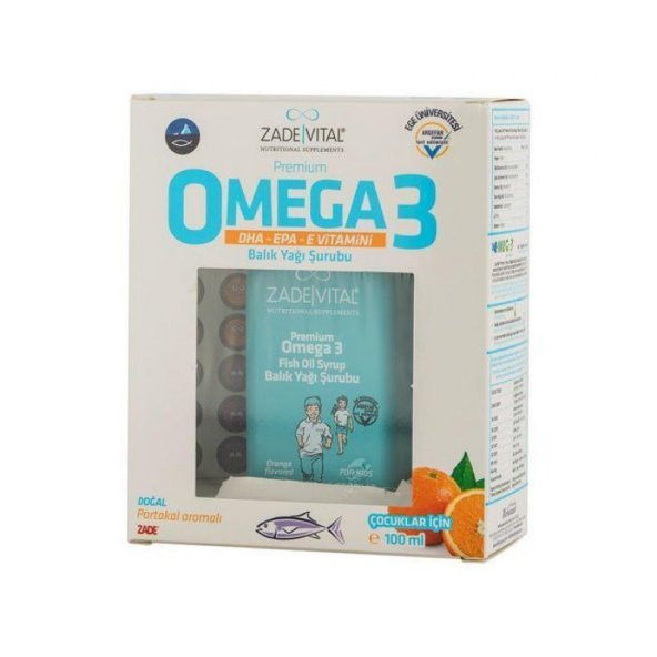 Zade Vital Premium Omega 3 Portakal Aromalı Balık Yağı Şurubu 100 ml
