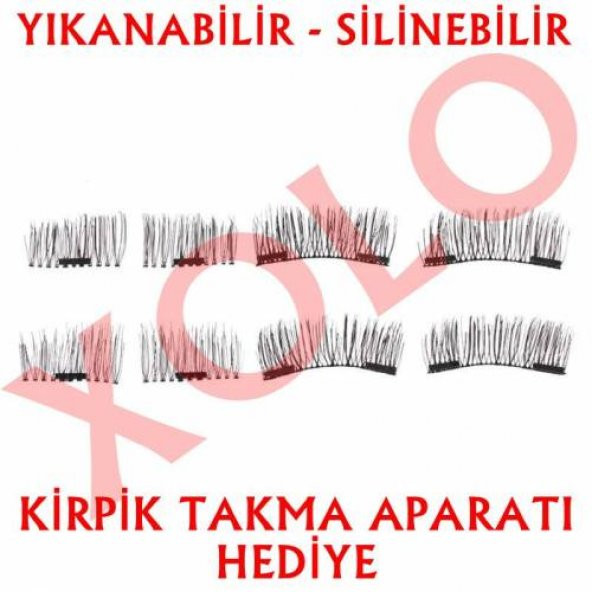 12 Adet Alt Üst Manyetik Mıknatıslı Takma Kirpik 3 Second Lash Göz Kirpik Rimel Kedi Zeytin Göz - 3