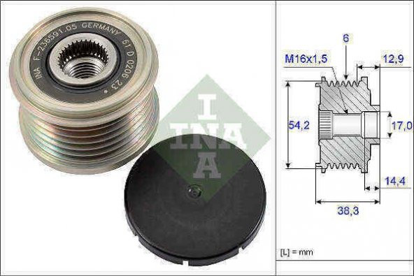PEUGEOT 206   ALTERNATÖR KASNAĞI RULMANLI