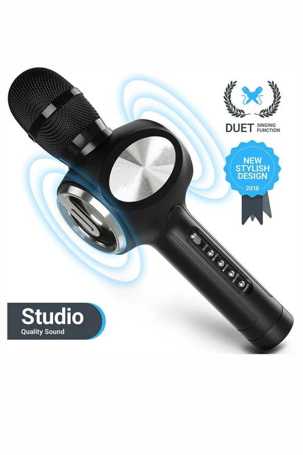SingSong Bluetoothlu Hoparlörlü Karaoke Mikrofonu RN100 IşıkHediyeli