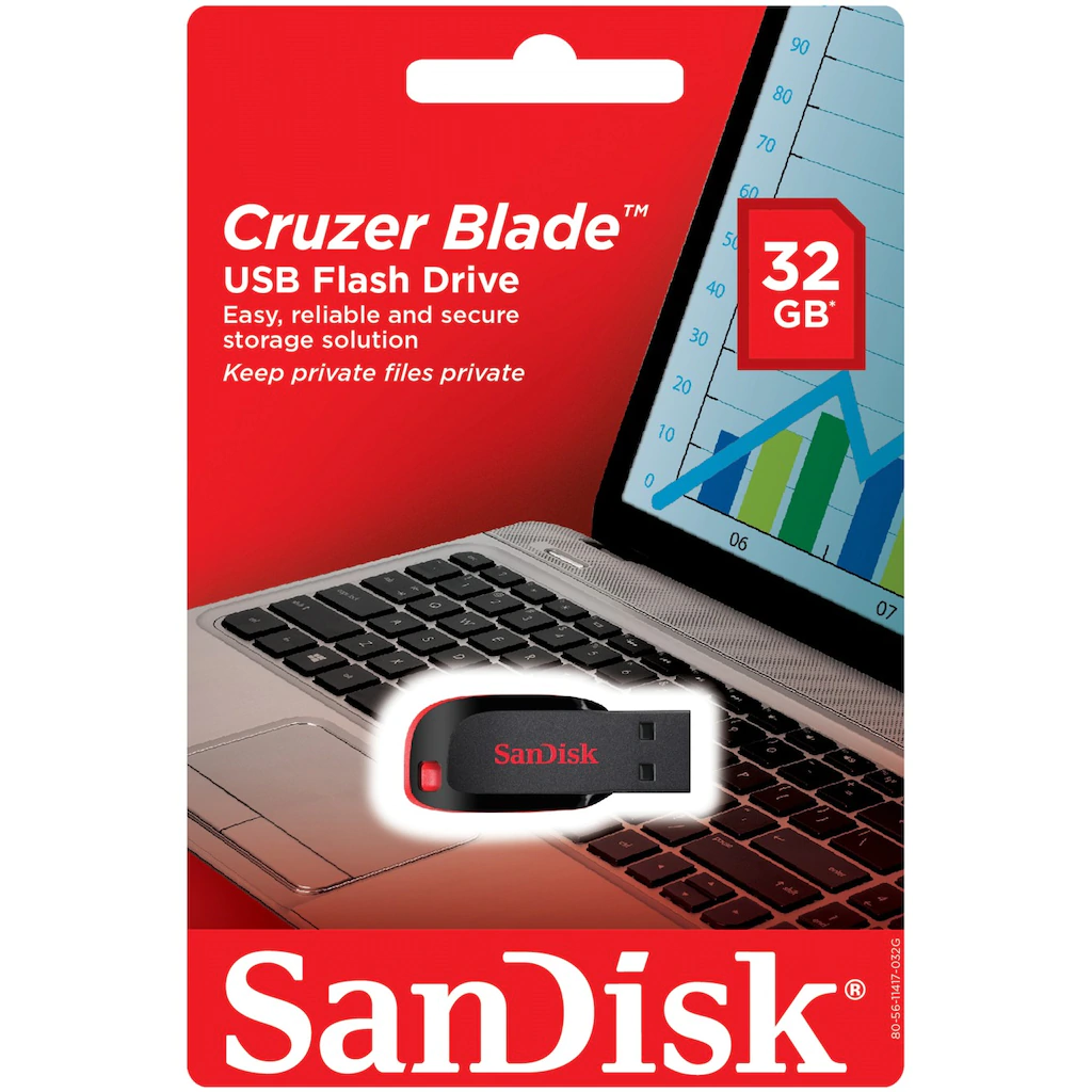 SanDisk 32 GB SDCZ50-032G-B35 Cruzer Blade 32GB Bellek