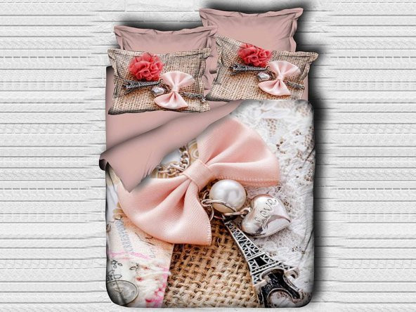 Best Class Dijital Baskılı 3d Çift Kişilik Nevresim Takımı Bow Tie ürün görseli