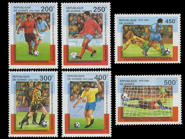 PULKO HistorY 1970 Gine Cumhuriyeti - 1998 - Spor (Futbol) Temalı Pul Koleksiyonu