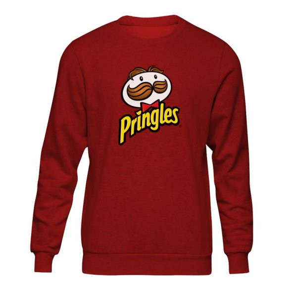 Casual Pringles Logo Kırmızı Sweatshirt Unisex