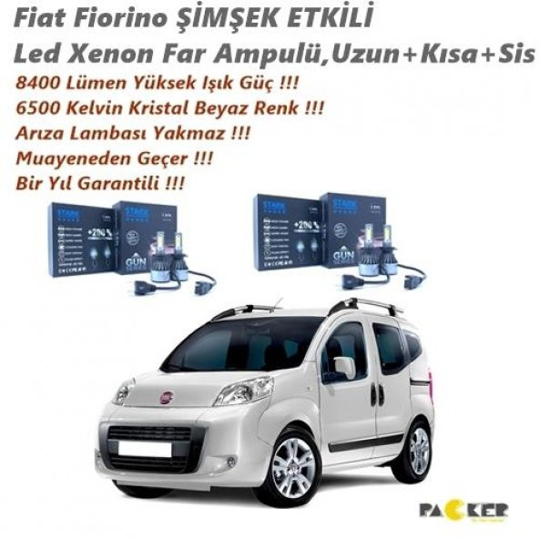 Fiat Fiorino ŞİMŞEK ETKİLİ 8400Lümen Yüksek Güç 6500K Led Xenon