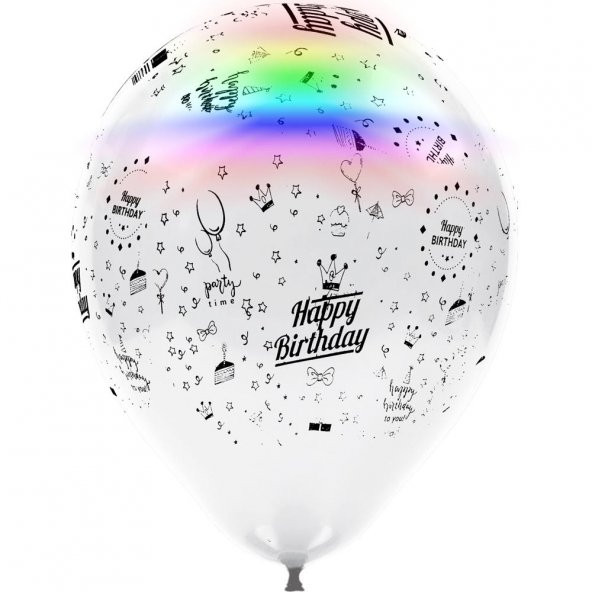 Happy Birthday Baskılı Led Işıklı Balon 4lü