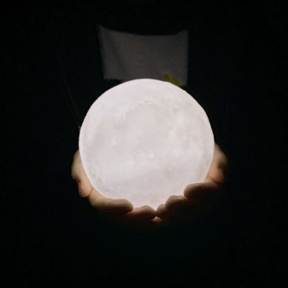 3D Ay Gece Lambası - Dekoratif Led Başucu Lambası ( Çap 12 Cm )