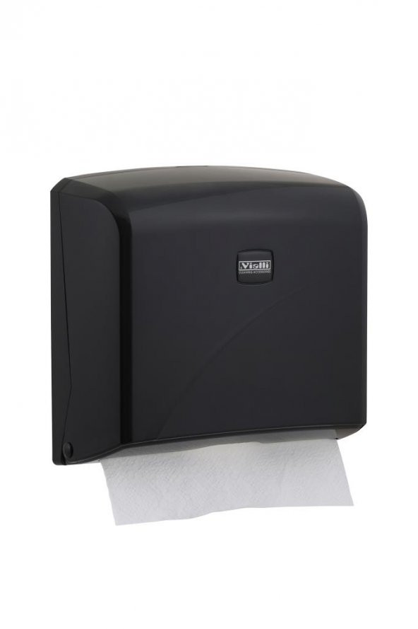 Vialli K2B Z Katlı Kağıt Havlu Dispenseri Max 22 Cm 200 Ad Siyah