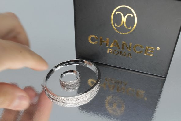 İtalyan Tasarım Moda Pırlanta Çelik Gümüş Altın Love Çivi Set - 4