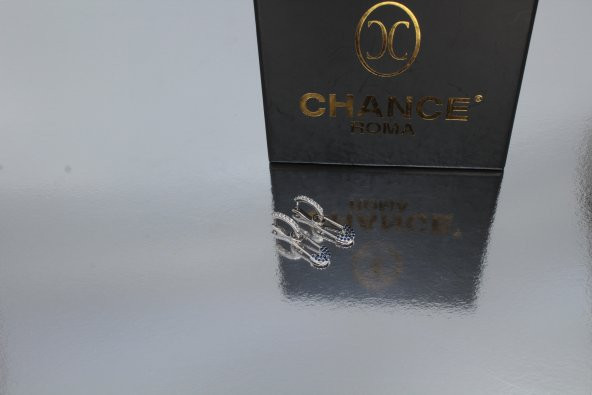 İtalyan Tasarım Moda Pırlanta Çelik Gümüş Altın Ayar Nazar Küpe - 4