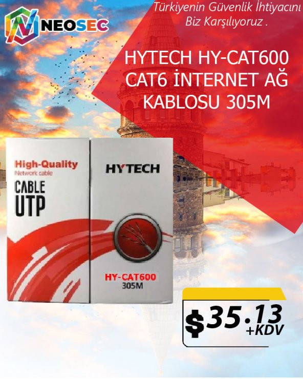 HYTECH HY-CAT600 CAT6 İNTERNET AĞ KABLOSU 305M
