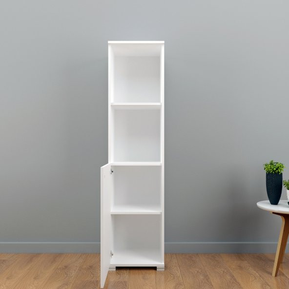 CREAFITTERS - Beyaz Tek Kapaklı Raflı Dolap - Resim 2