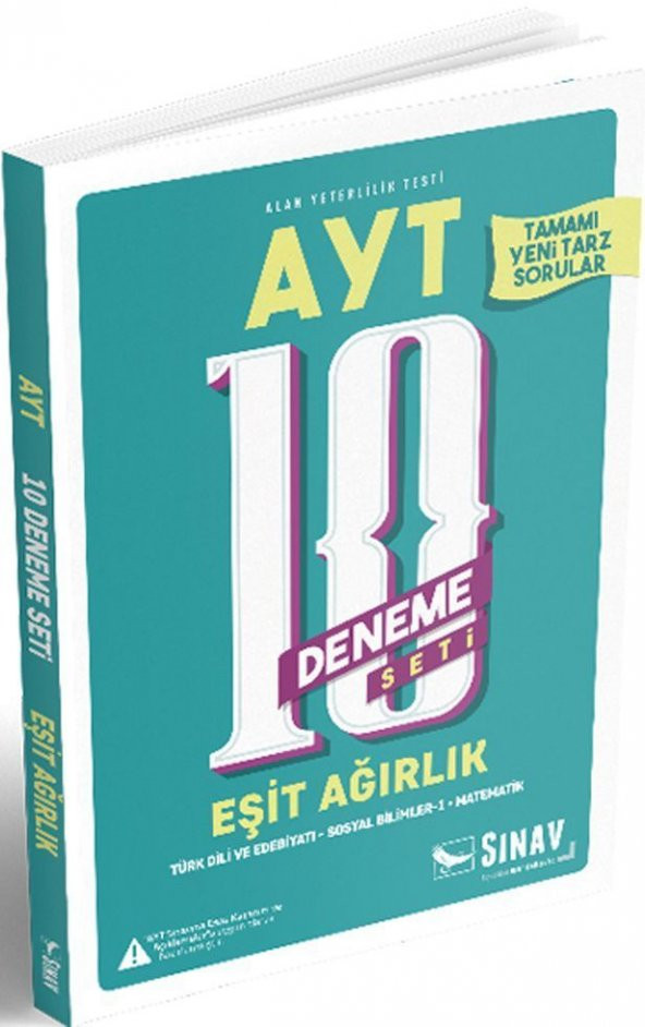AYT Eşit Ağırlık 10 Deneme Seti Sınav Dergisi Yayınları