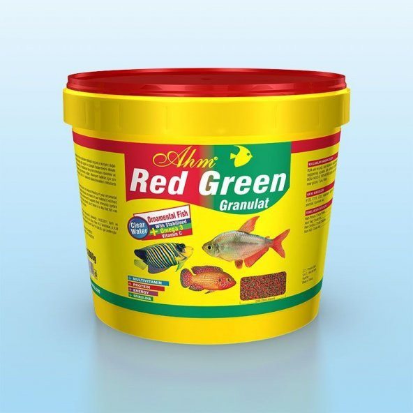 Ahm Red Green Granulat Karma Balık Yemi Kova 3 Kg