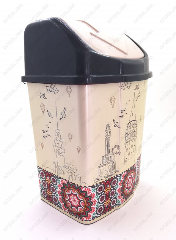 1 No Klik Çöp Kovası 3,5 Lt İstanbul Desenli - 2