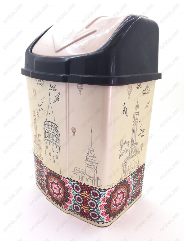 1 No Klik Çöp Kovası 3,5 Lt İstanbul Desenli - 3