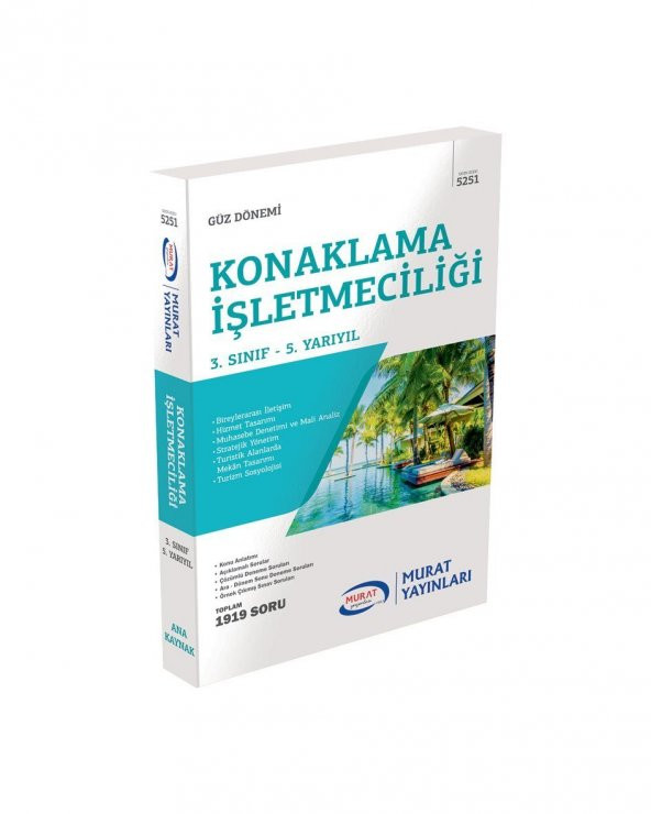 Aöf Konaklama İşletmeciliği 3. Sınıf 5. Yarıyıl güz dönemi Murat Yayınları