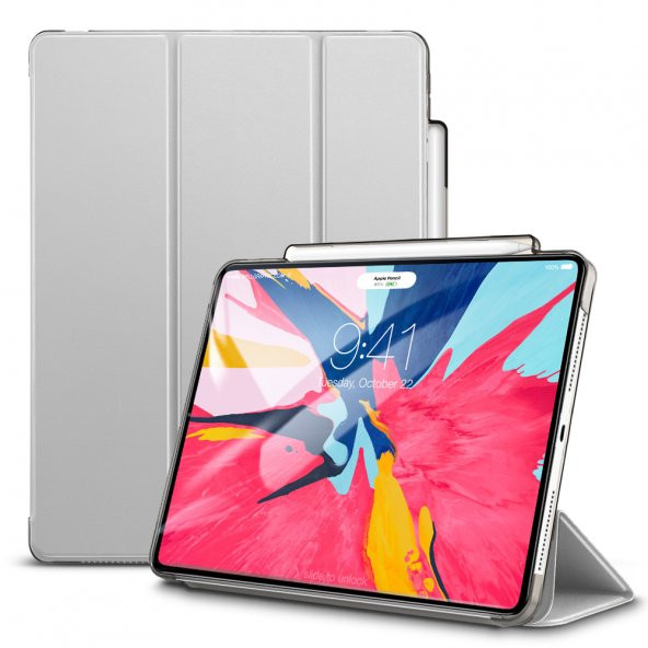 iPad Pro 12.9 Kılıf, ESR Yippee pencil holder,Silver Gray