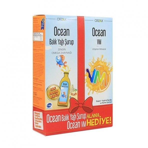 Orzax Ocean Balık Yağı Şurup Portakal - Ocean Vm Şurup Hediyeli