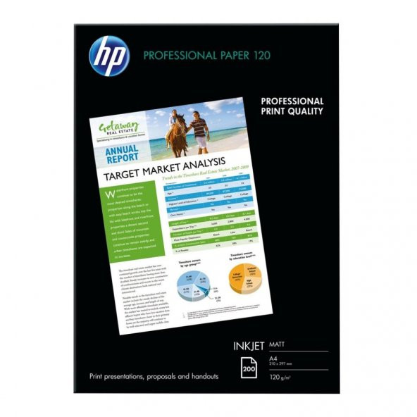 HP Professional Mat Inkjet Kağıdı, 200 yaprak/A4/210 x 297 mm (Q6593A)