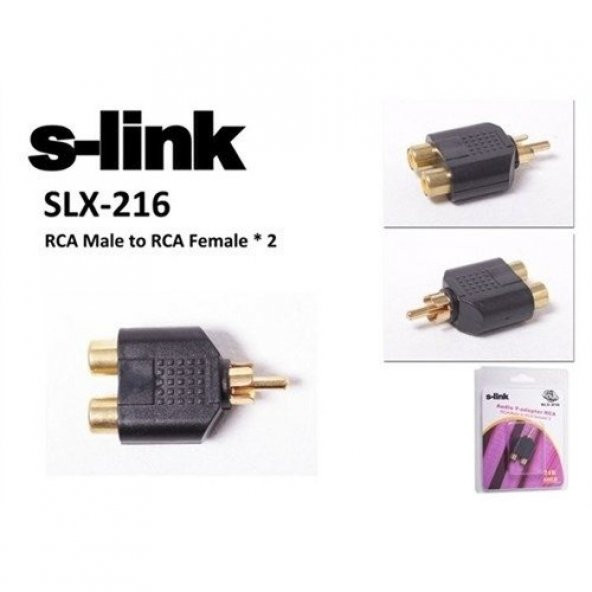 S-Link Slx-216 S-Lınk 2 Rca Dişiden Rca Erkeğe Çevirici Adaptör