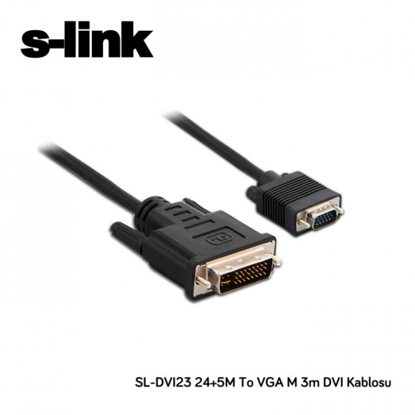 S-LINK DVI 3metre SL-DVI23 DVI (24+5) Vga (15pin) Kablo