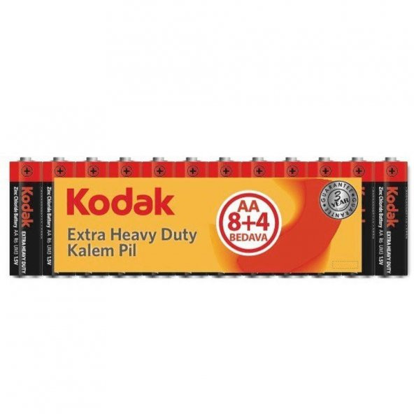 Kodak 8+4 Shrink Çinko Karbon Kalem Pil-AA
