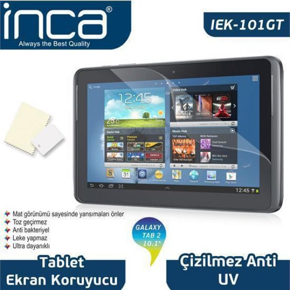 Inca 10.1 Galaxy Tab2 Şeffaf Ekran Koruyucu IEK-101GT