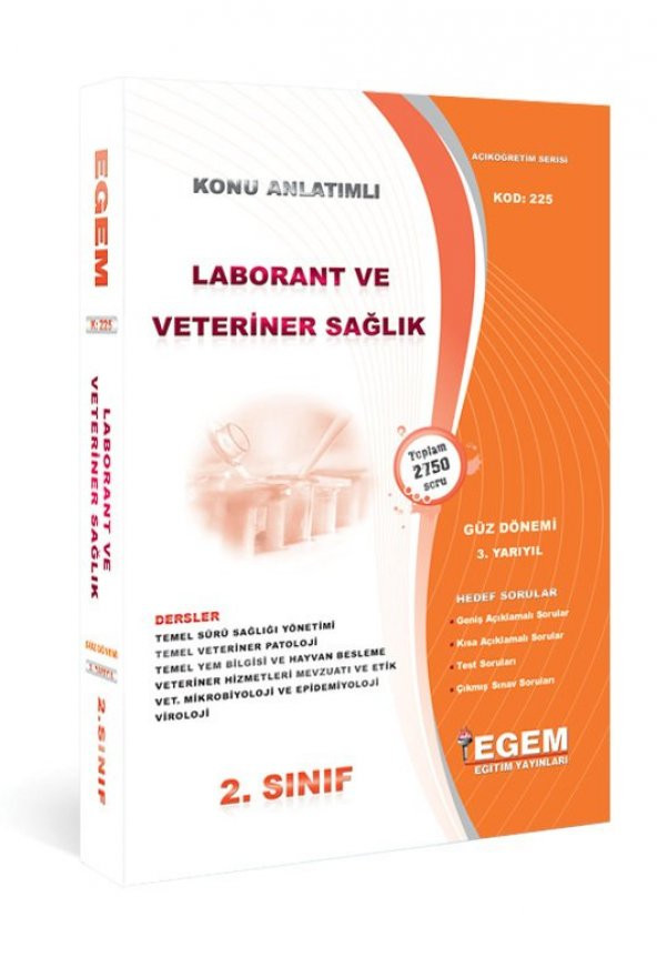Aöf Laborant ve Veteriner Sağlık 2. Sınıf 3. Yarıyıl güz dönemi Egem Yayınları