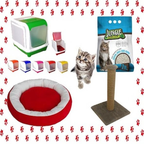 Kedi Tuvalet Seti ve İhtiyaçları 4lü Paket + HEDİYELİ+ PKT-7